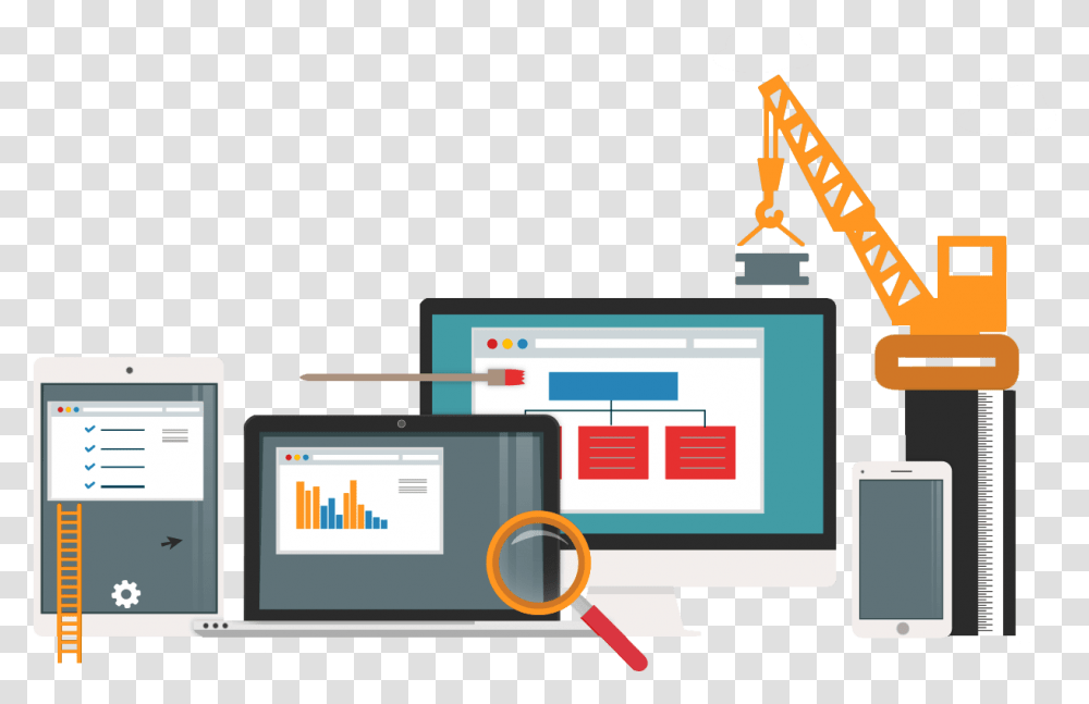 Website Repair Illustration, Mobile Phone, Electronics, Cell Phone, Construction Crane Transparent Png