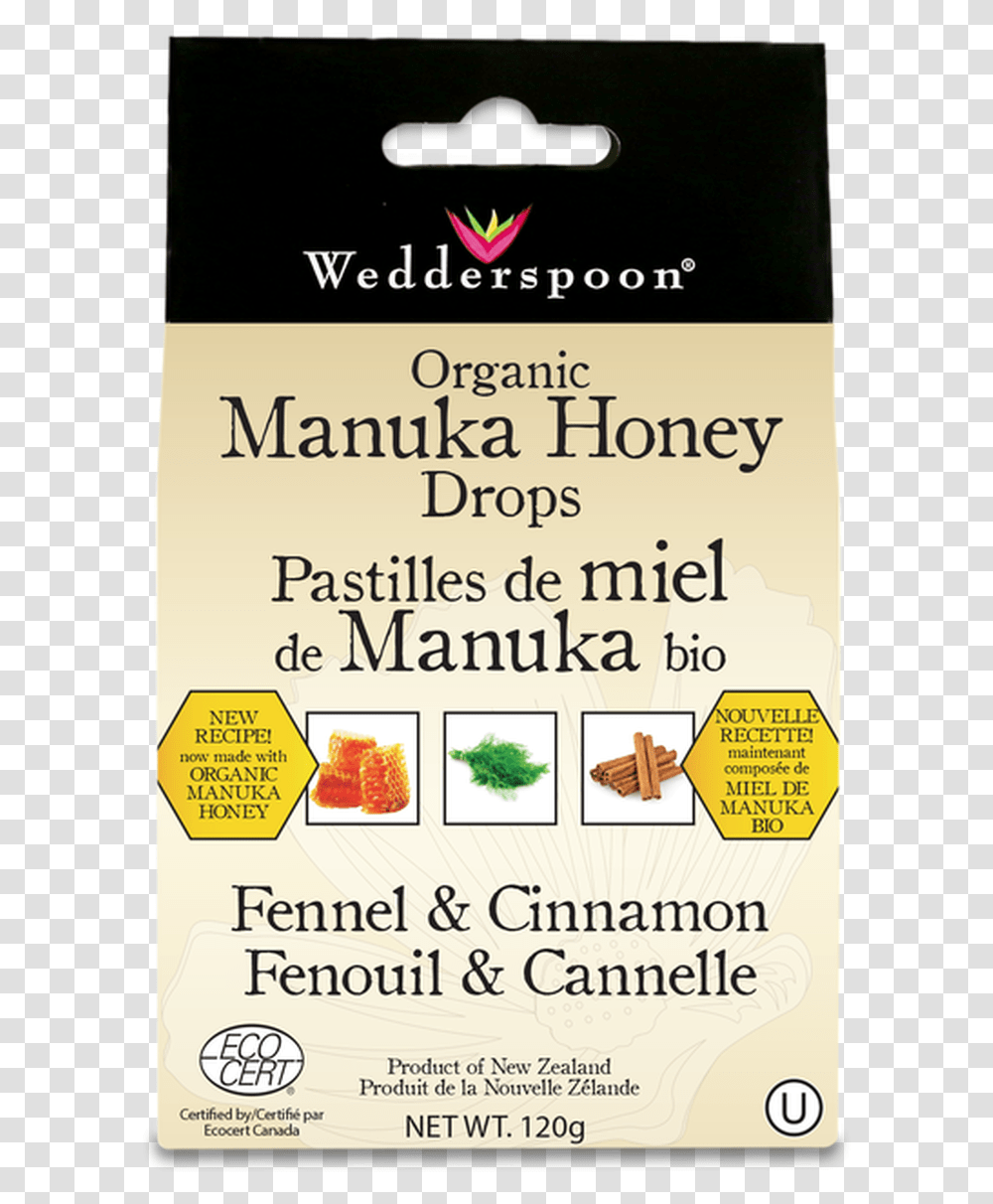 Wedderspoon Organic Manuka Honey Drop With Fennel Amp Chocolate, Poster, Advertisement, Flyer, Paper Transparent Png