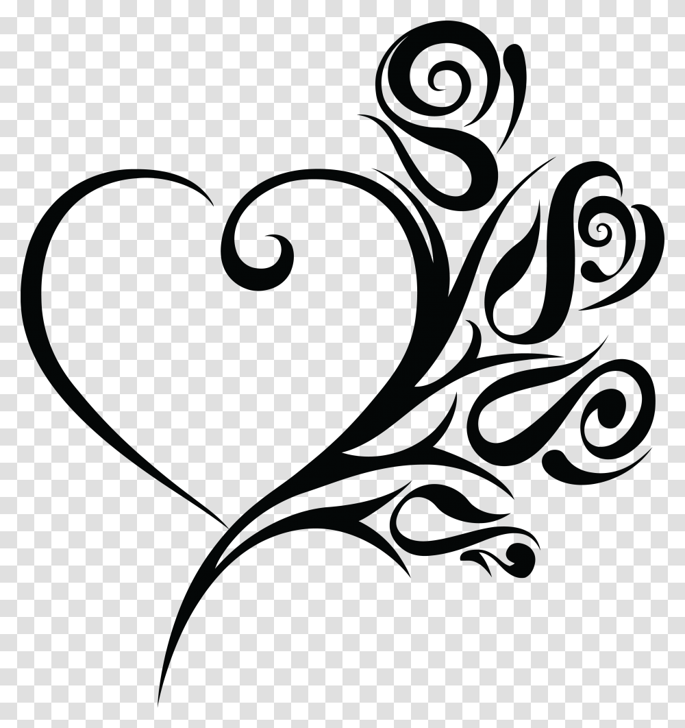 Wedding Black And White Wedding Heart Clipart Black And White, Floral Design, Pattern Transparent Png