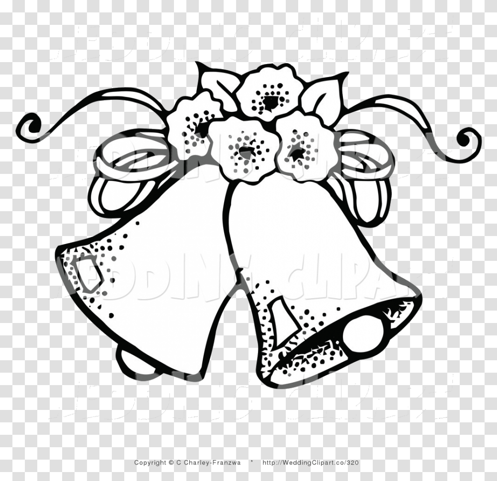 Wedding Black White Clipart Collection Wedding Bells Black And White, Floral Design, Pattern, Stencil Transparent Png