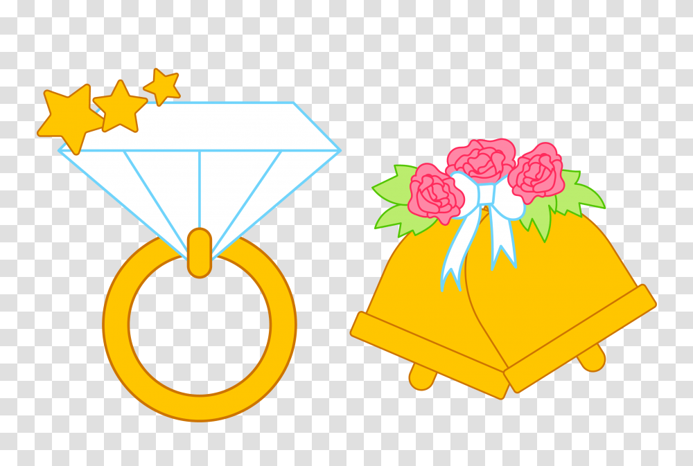 Wedding Cake Clipart Bells And Ring, Gift, Pattern, Floral Design Transparent Png