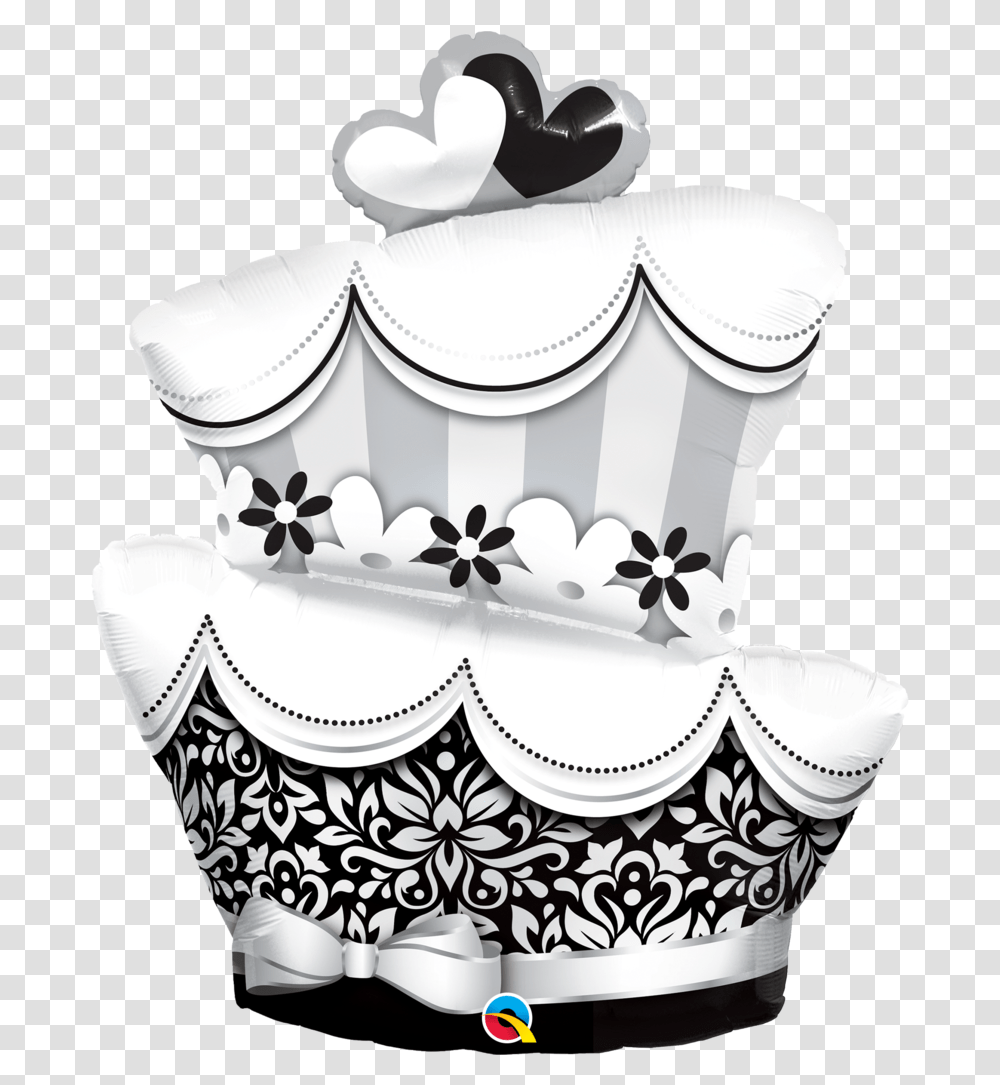 Wedding Cake Clipart Cute Wedding Cake Black And White, Birthday Cake, Dessert, Food, Accessories Transparent Png