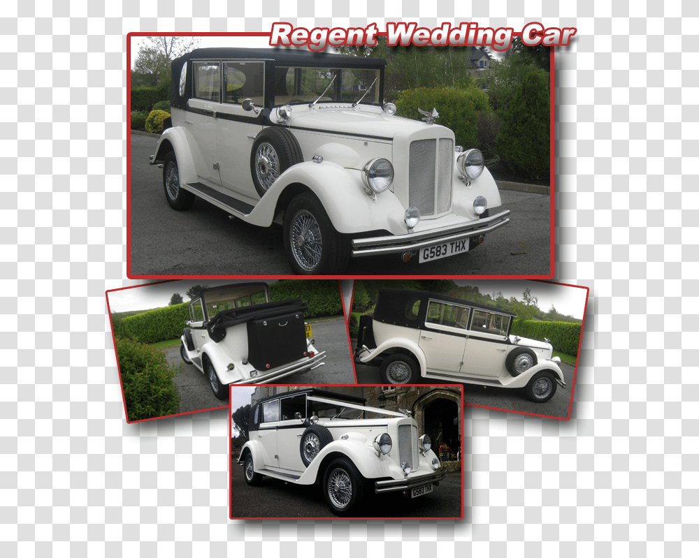 Wedding Car Antique Car, Vehicle, Transportation, Advertisement, Bumper Transparent Png