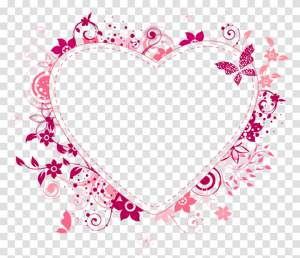 Wedding Card Border Design, Heart, Purple, Pattern, Applique Transparent Png