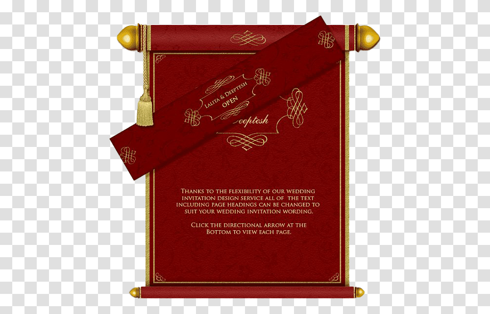 Wedding Card Envelope Pic Design Hindu Wedding Invitation Card, Scroll, Passport, Id Cards Transparent Png