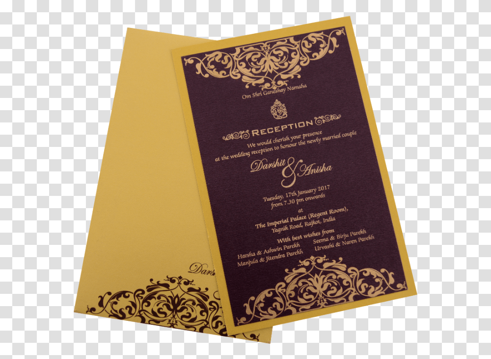 Wedding Card For Anisha, Book, Paper, Flyer Transparent Png