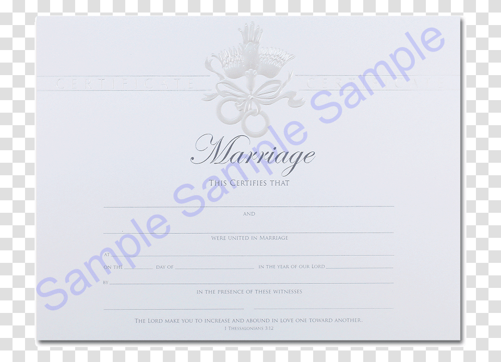 Wedding Certificate Pearly Dove Floral Design, Page, Diploma, Document Transparent Png
