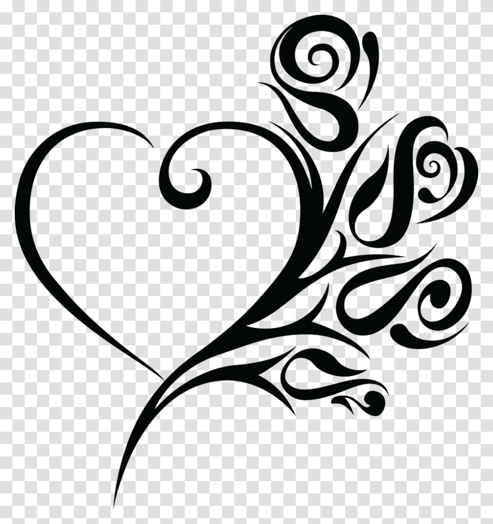 Wedding Clipart Black And White Heart Clipart, Floral Design, Pattern Transparent Png