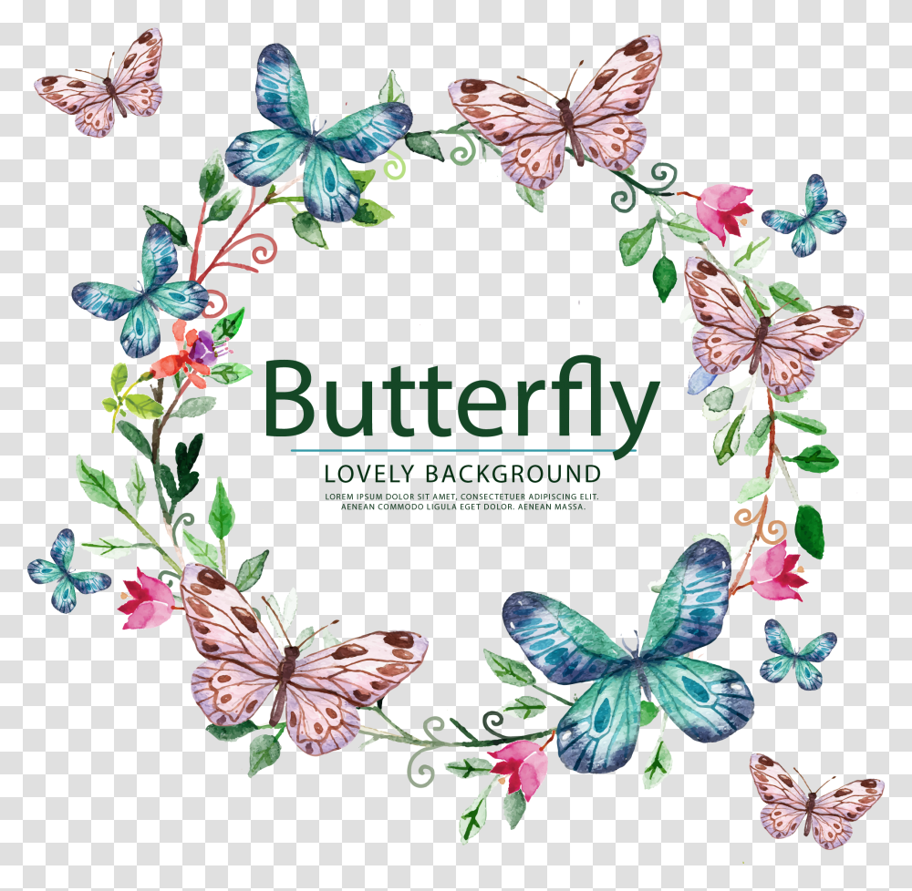 Wedding Clipart Vector Butterfly Lovely Background, Floral Design, Pattern, Painting Transparent Png