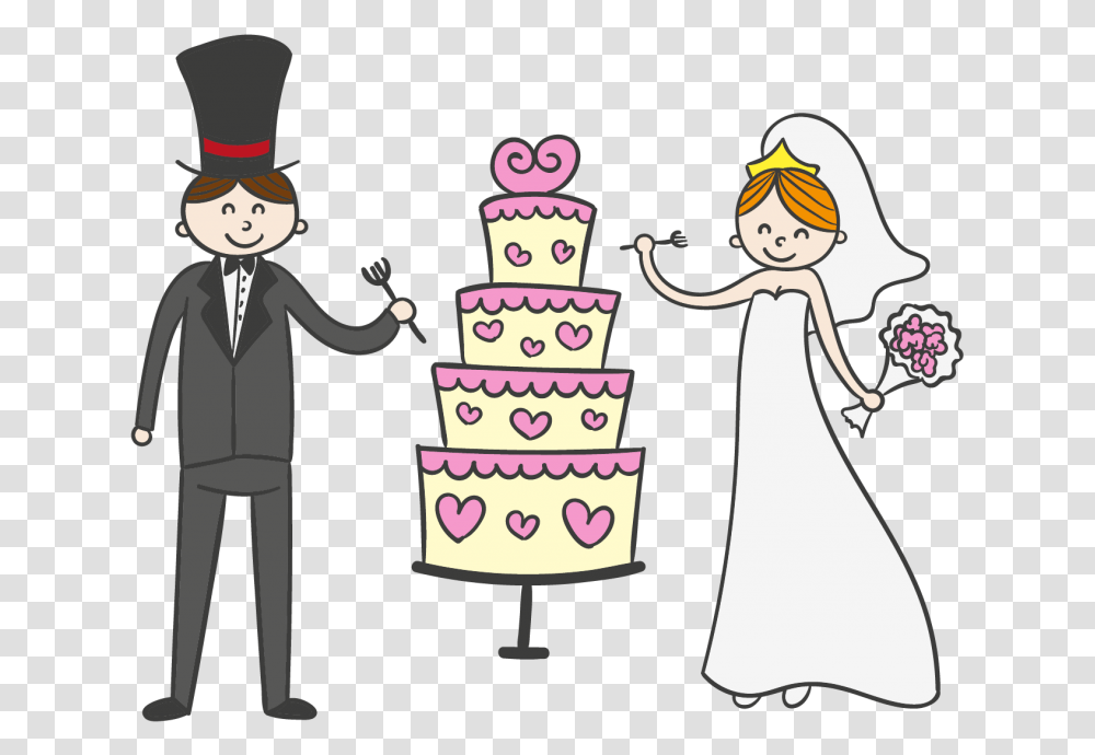 Wedding Couple Cake Free Download Pastel De Boda Caricatura, Person, Human, Dessert, Food Transparent Png