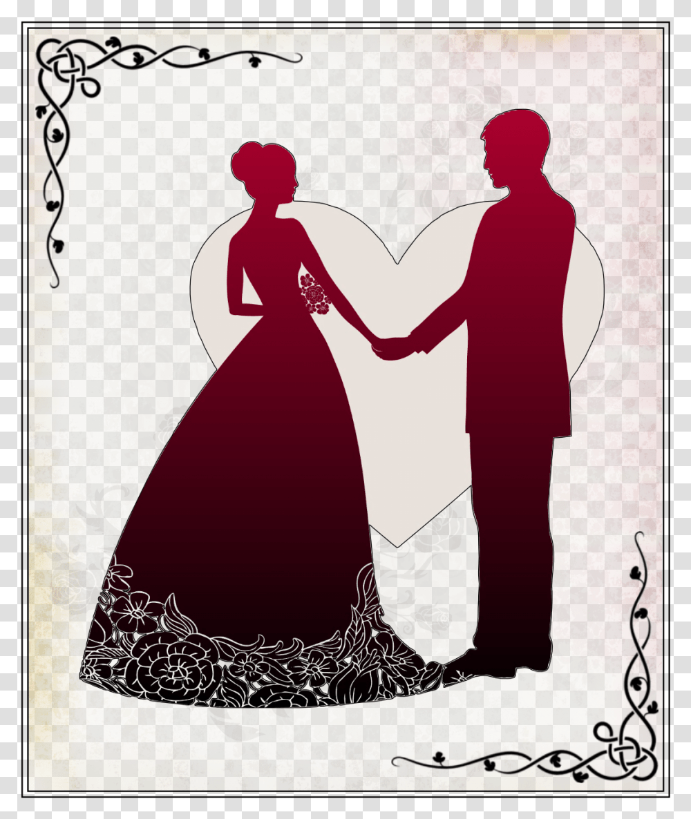 Wedding Couple Silhouette, Hand, Holding Hands, Person, Dress Transparent Png