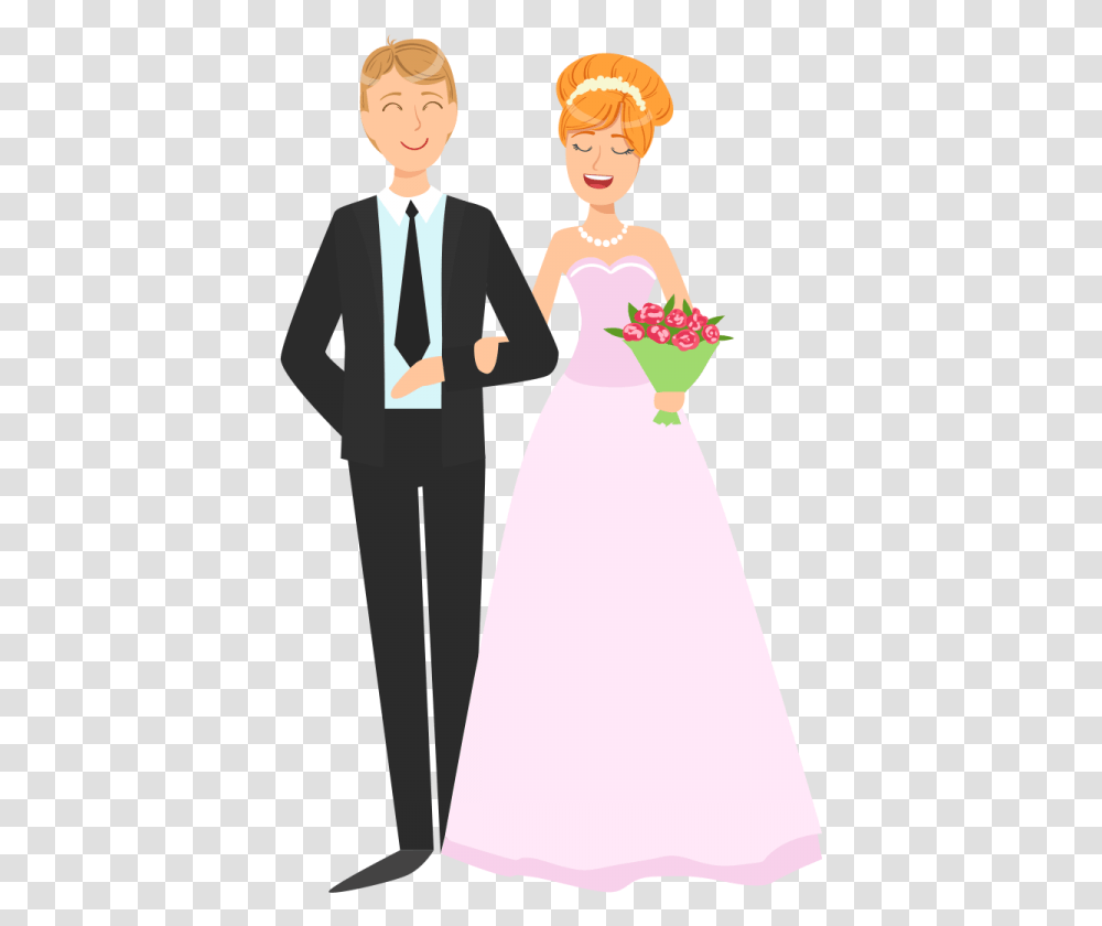 Wedding Couple Vector Image Background Wedding Couple Vector, Tie, Person, Gown Transparent Png