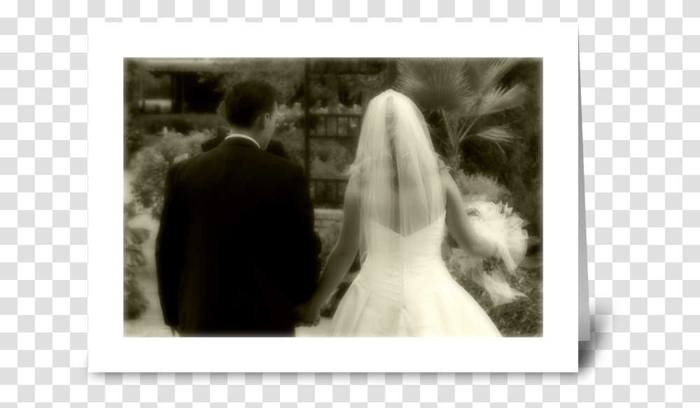 Wedding Day Greeting Card Photograph, Person, Veil, Robe Transparent Png