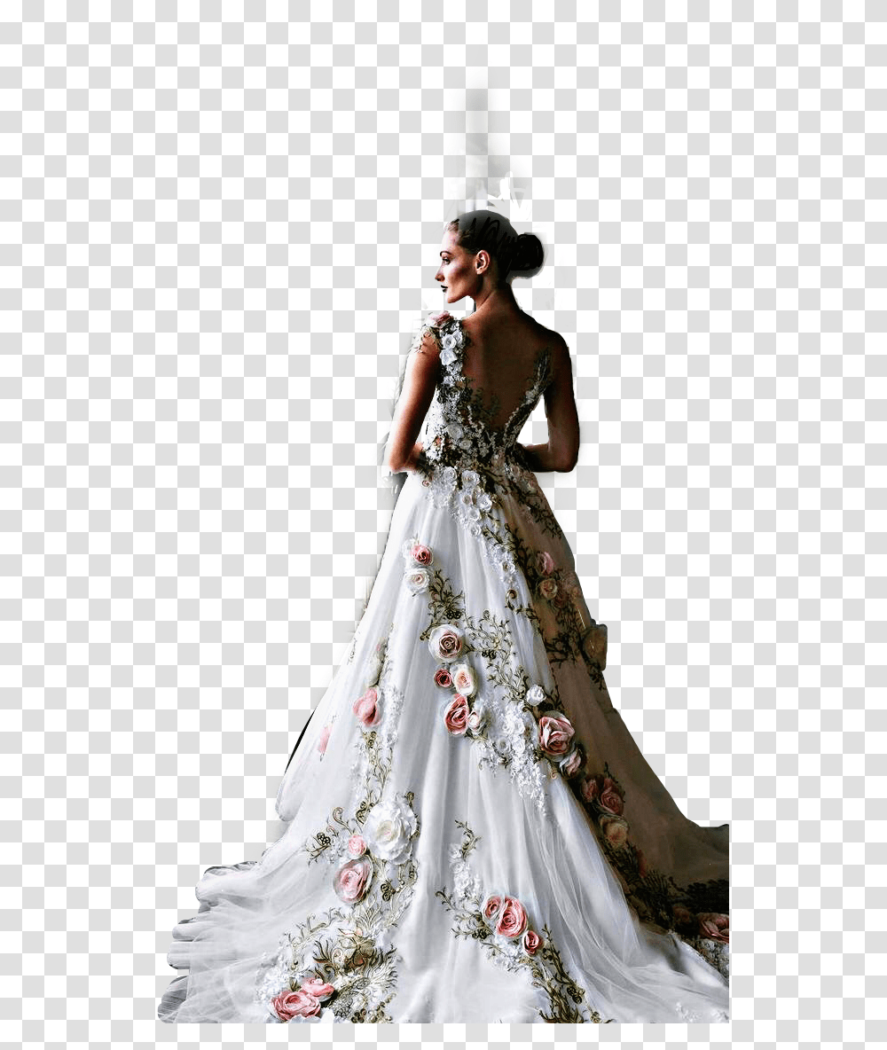 Wedding Dress Beauty Bride Freetoedit Gown, Apparel, Female, Person Transparent Png