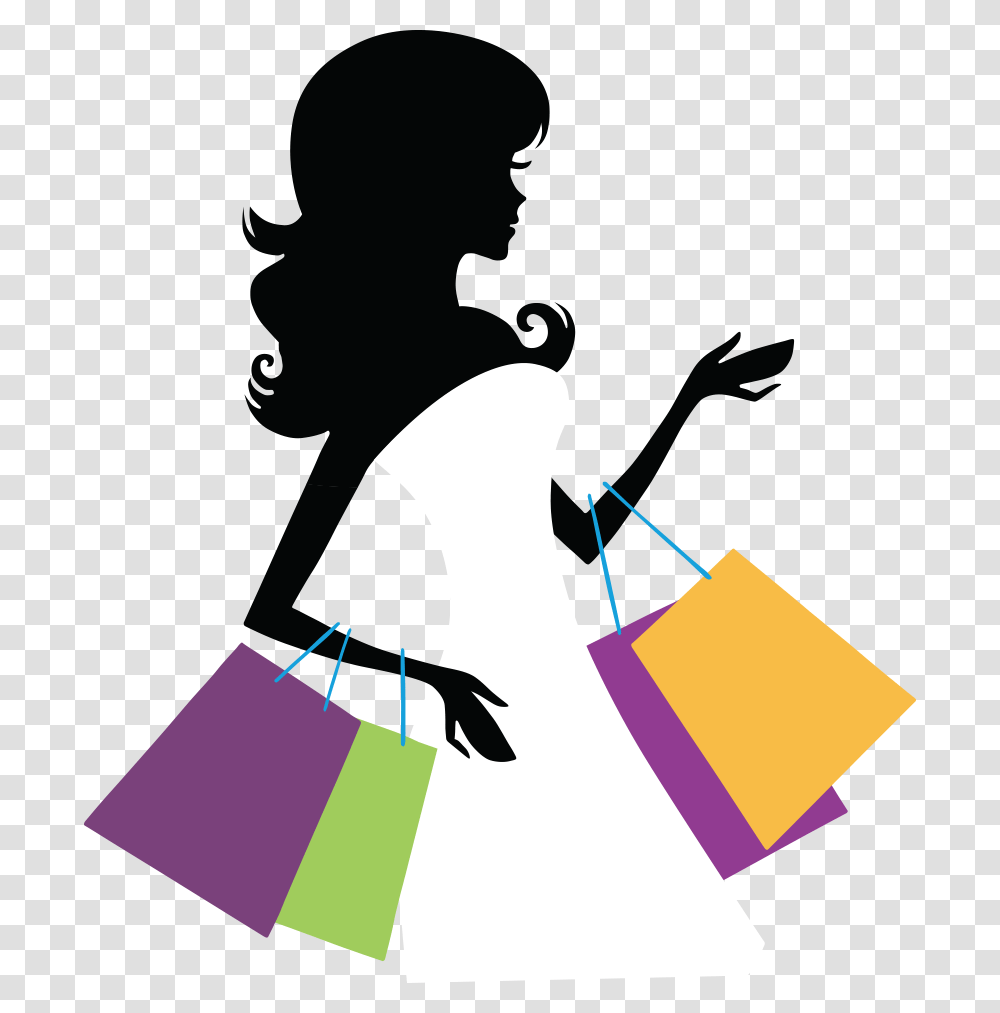 Wedding Dress Boxes For Shopping Girl Silhouette, Bag, Shopping Bag Transparent Png
