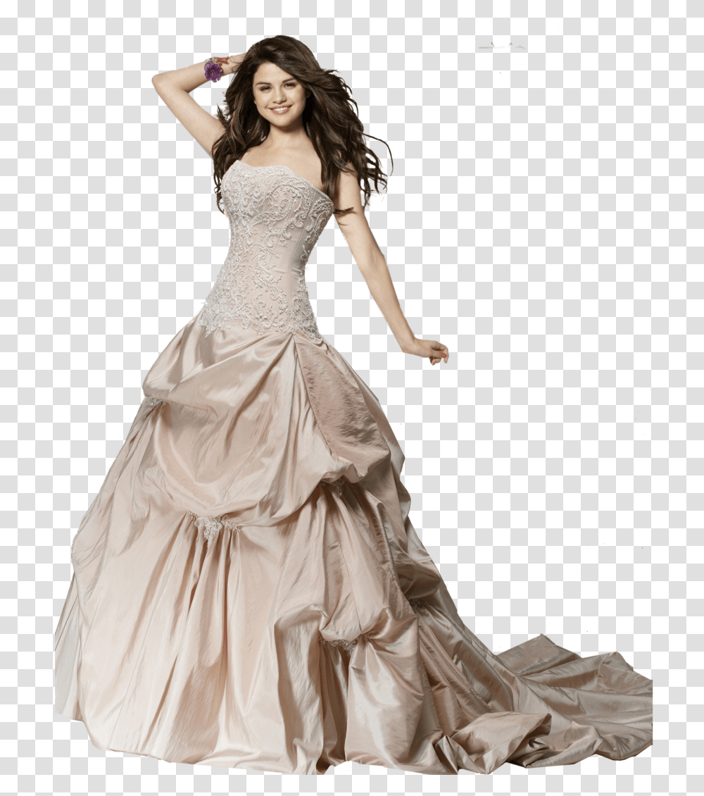 Wedding Dress Clipart Selena Gomez Wedding Dress, Apparel, Female, Person Transparent Png
