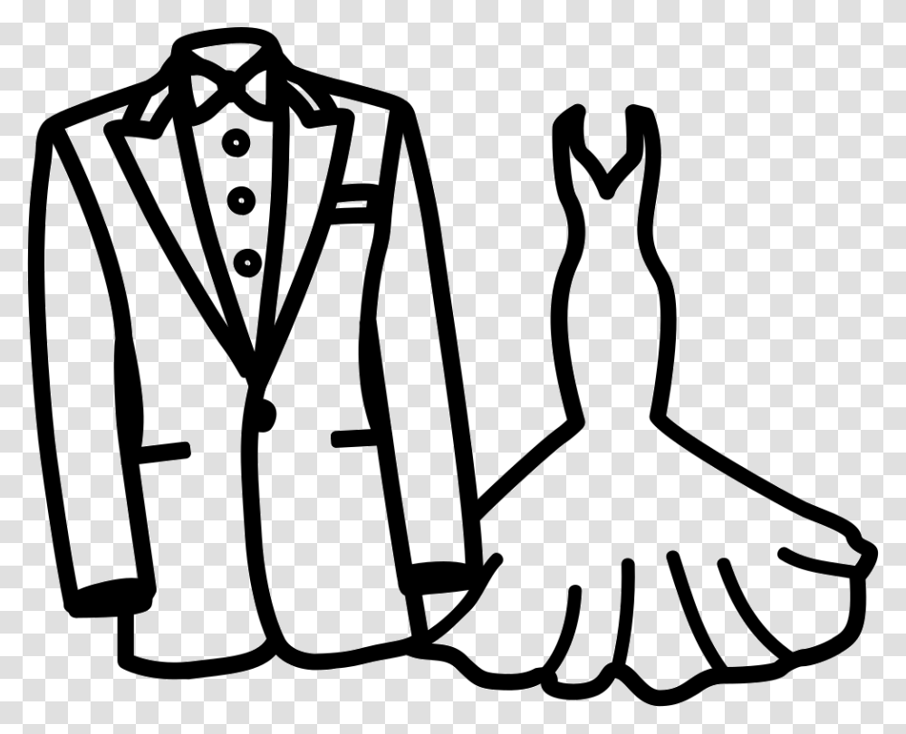 Wedding Dress Clipart Wedding Line Icon, Hand, Stencil, Apparel Transparent Png