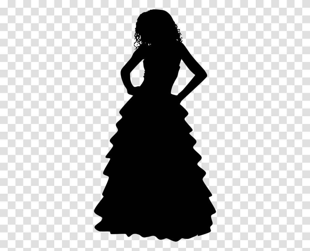 Wedding Dress Evening Gown Silhouette, Gray, World Of Warcraft Transparent Png
