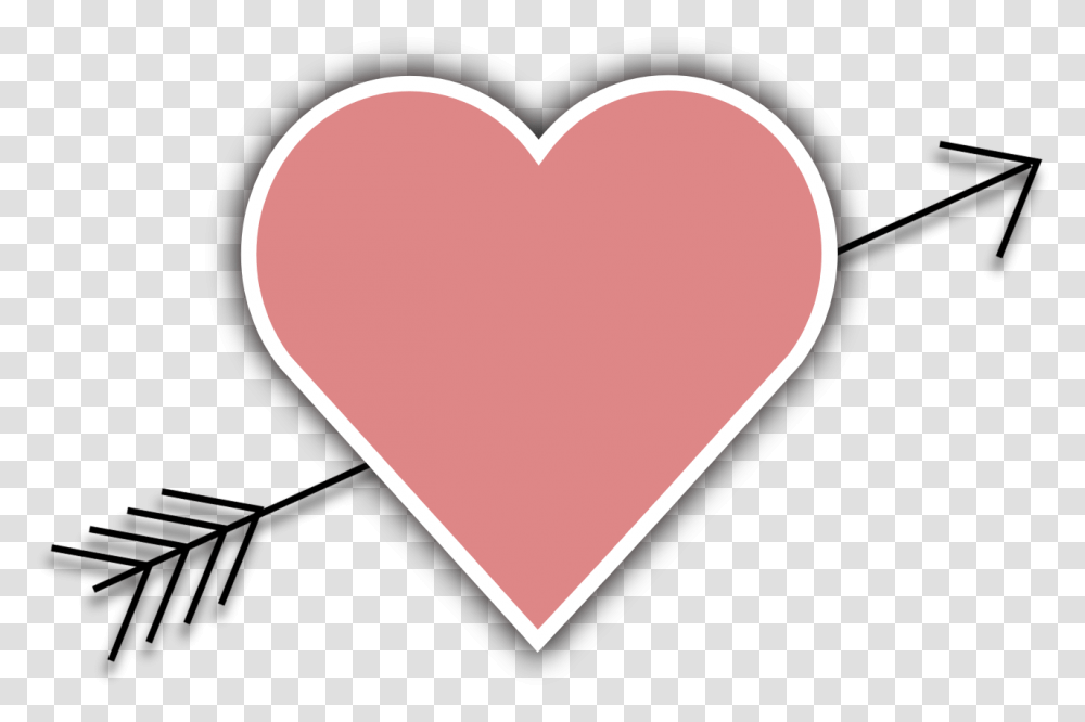 Wedding Heart Arrow Love Valentine Cupid February Heart With Arrow Background, Label, Cushion Transparent Png