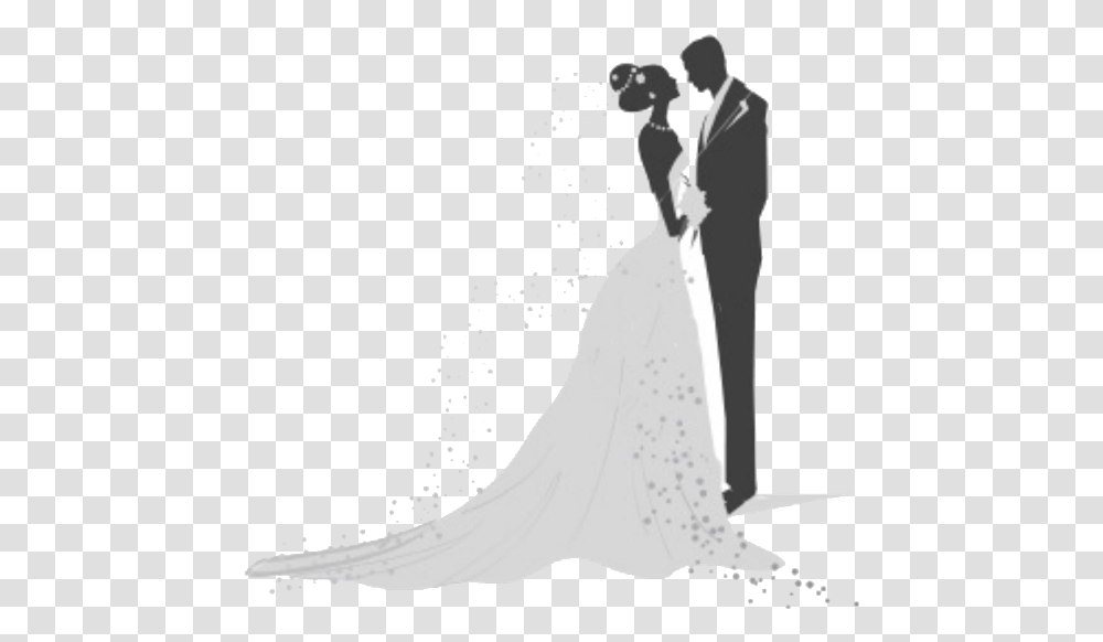 Wedding Invitation Marriage Bridegroom Bride And Groom Silhouette, Clothing, Person, Gown, Fashion Transparent Png