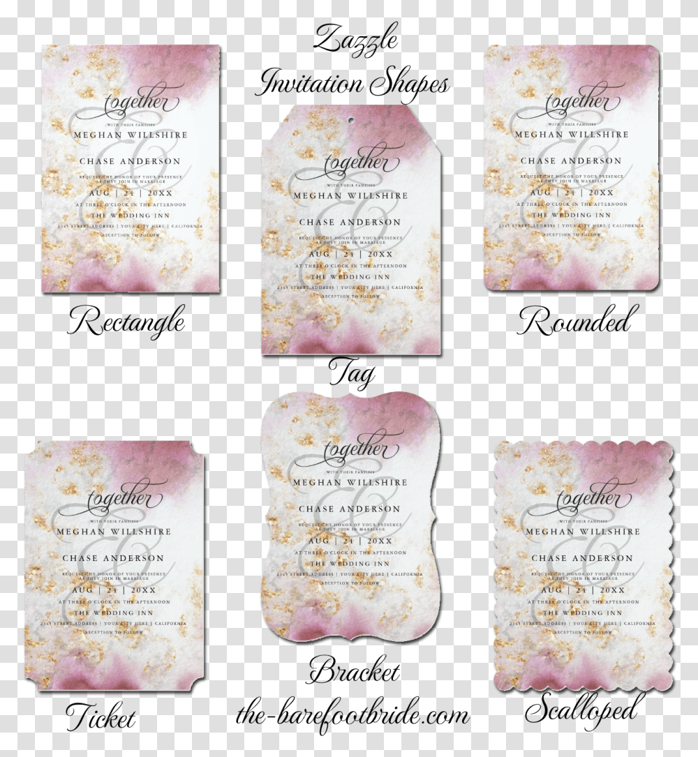Wedding Invitation Shapes Barefootbride Handwriting, Page, White Board, Letter Transparent Png