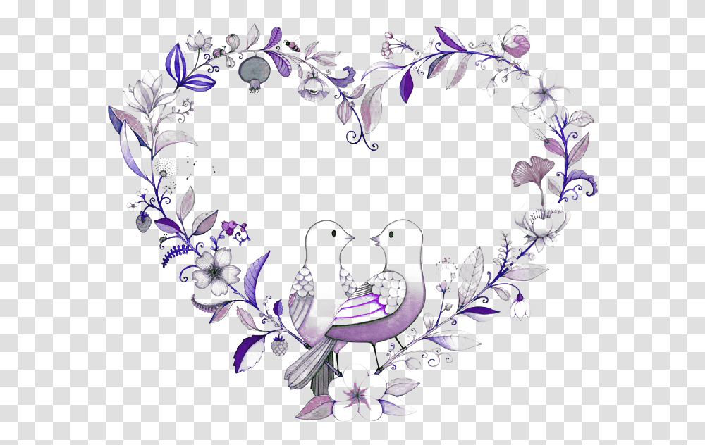 Wedding Love Birds Thank You For Sharing My Page, Floral Design, Pattern Transparent Png