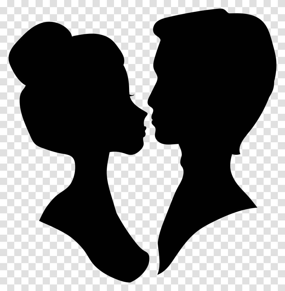 Wedding Male And Female Head Silhouettes Clipart, Gray, World Of Warcraft Transparent Png