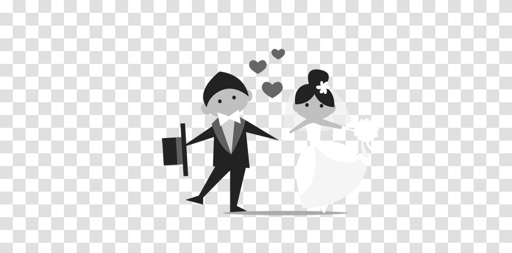 Wedding Marriage Icon Bride And Groomblack White Stef, Person, Performer, Stencil, Face Transparent Png