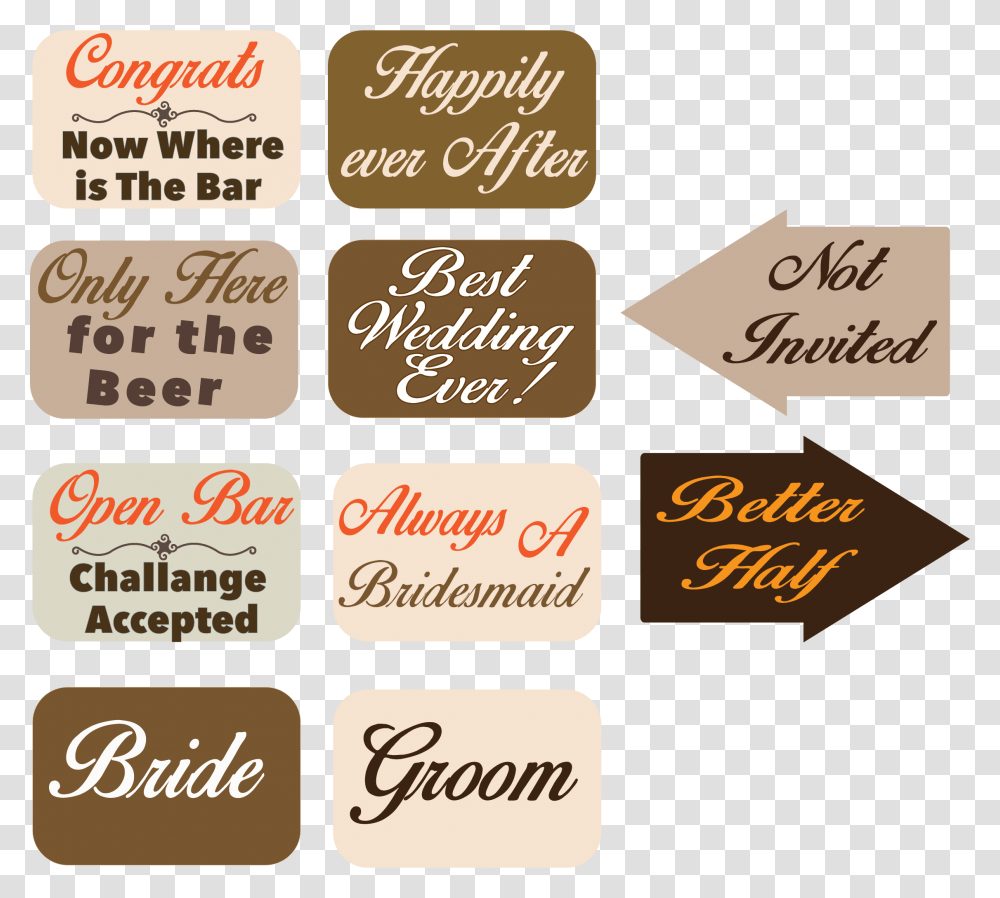 Wedding Photo Props, Label, Handwriting, Calligraphy Transparent Png