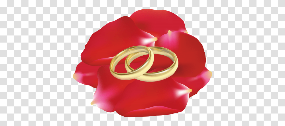 Wedding Rings In Rose Petals Clip Wedding Rings In Rose Flower, Jewelry, Accessories, Accessory Transparent Png
