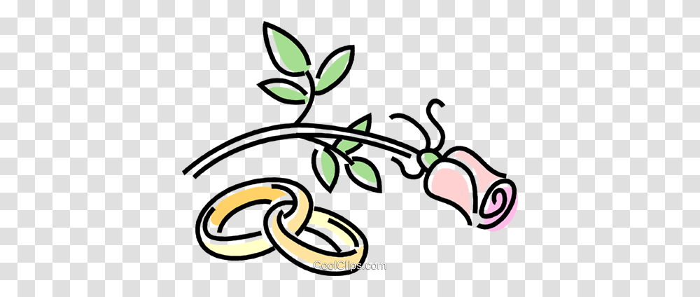 Wedding Rings With A Rose Royalty Free Vector Clip Art, Chain, Floral Design, Pattern Transparent Png