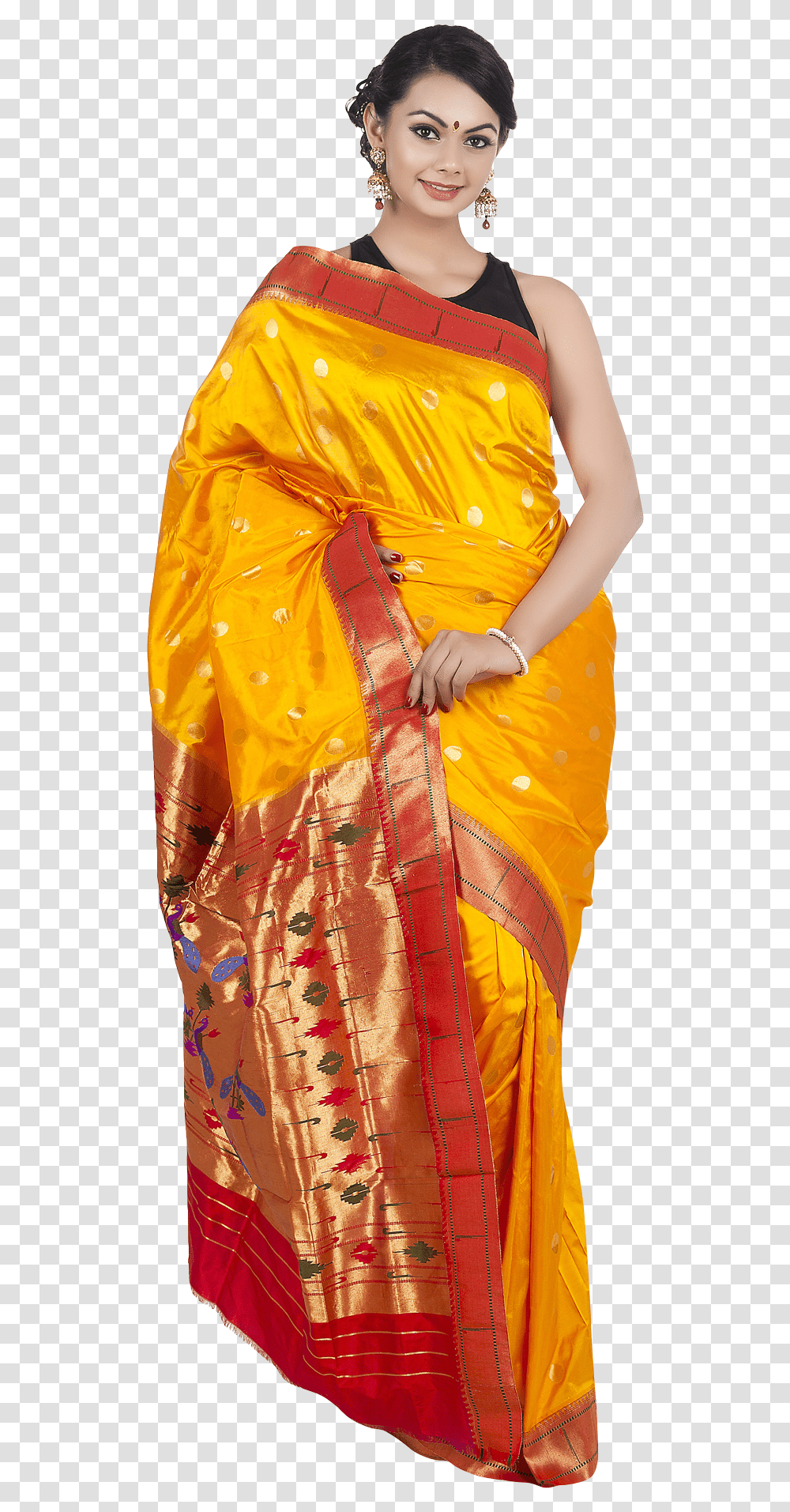 Wedding Saree Image Woman In Saree, Apparel, Sari, Silk Transparent Png