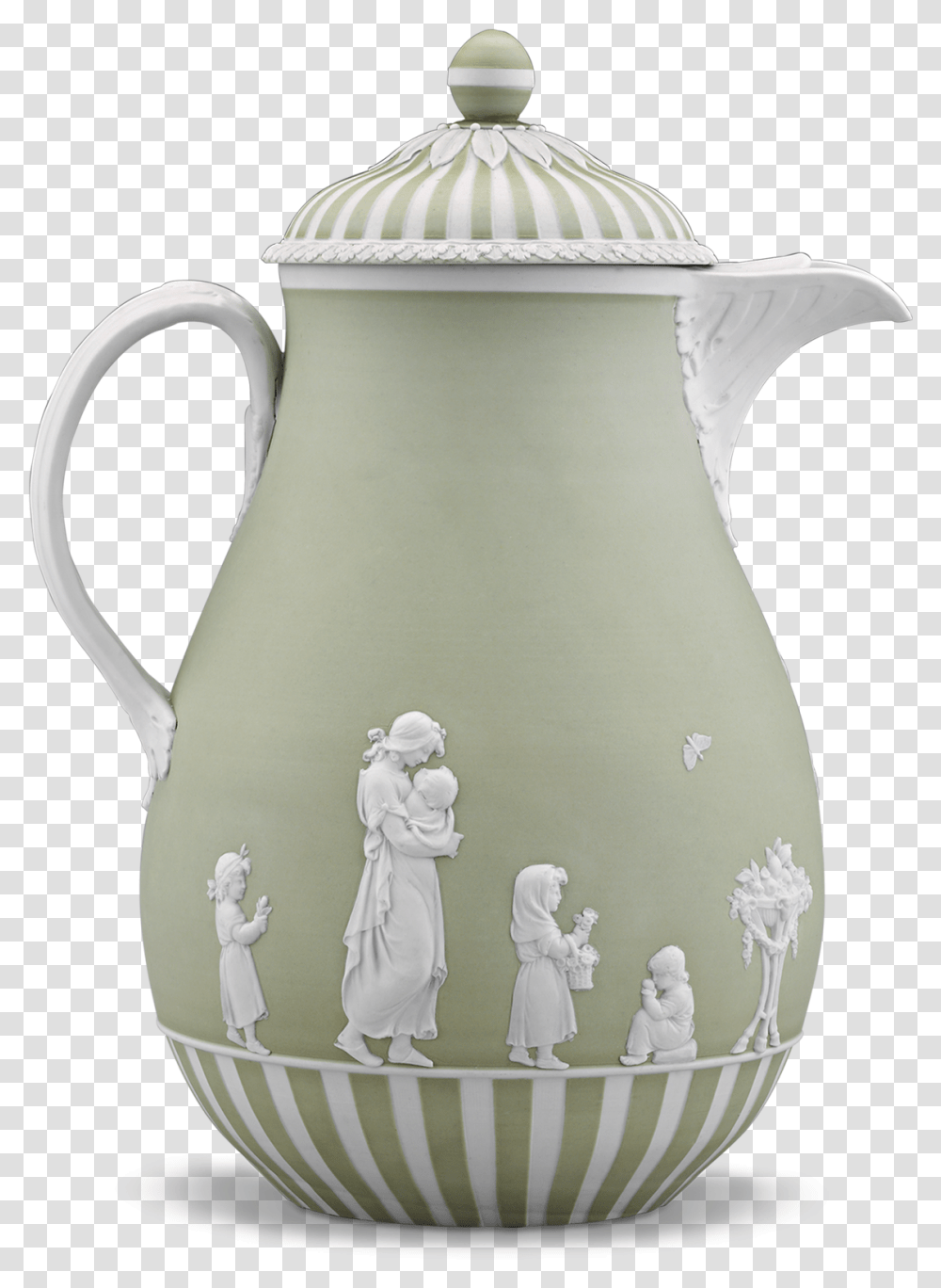Wedgwood Lady Templeton Green And White Jasper Dip Teapot, Porcelain, Pottery, Lamp Transparent Png