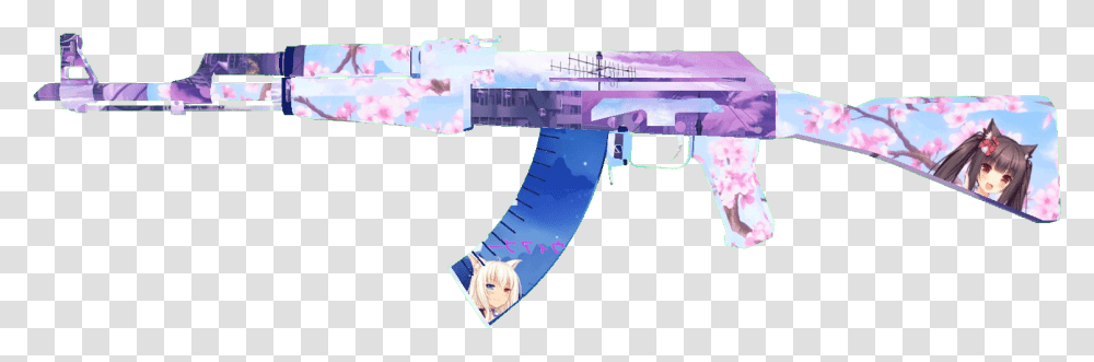 Weeb Ak, Gun, Weapon, Weaponry, Manga Transparent Png