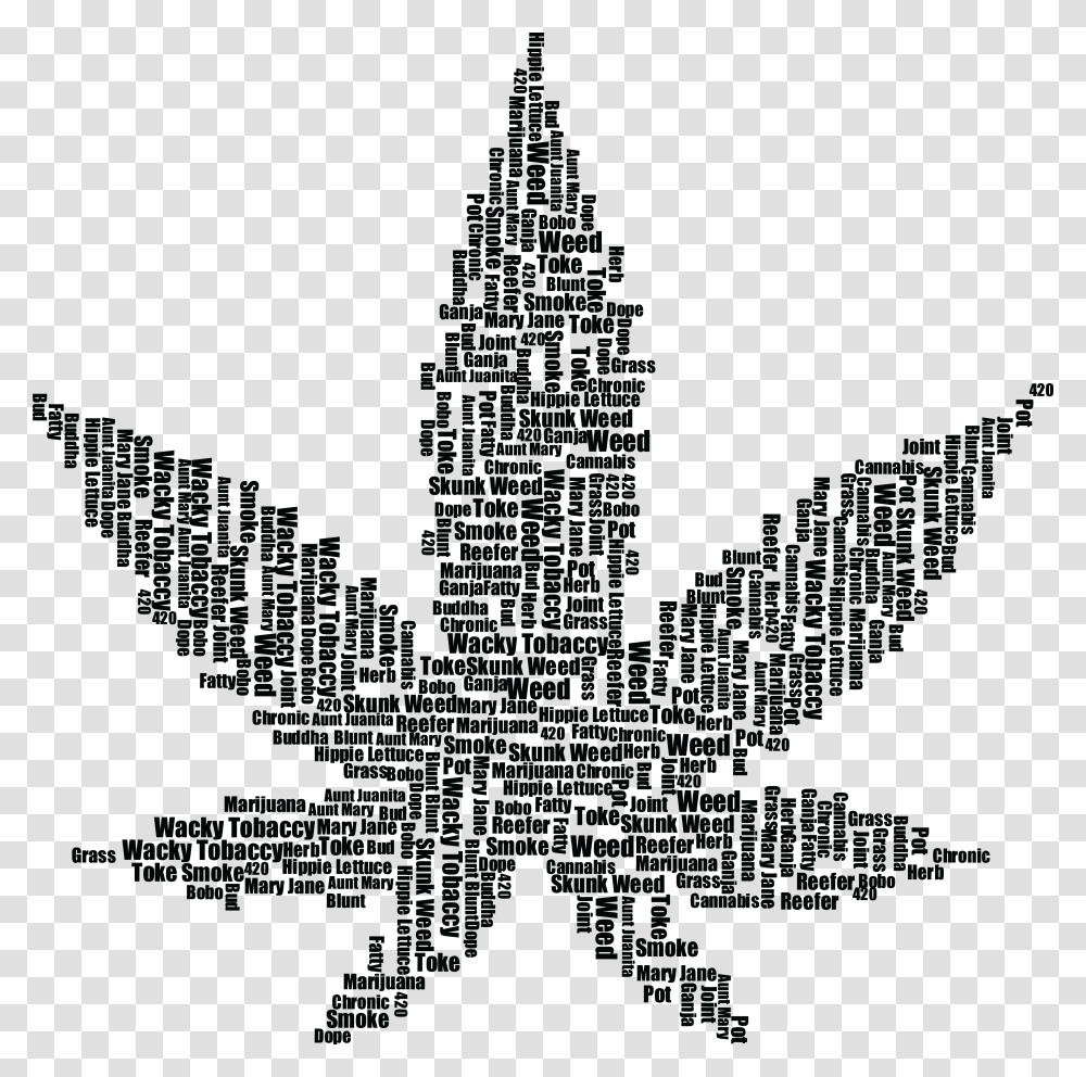 Weed Black And White Art, Star Symbol, Leaf, Plant Transparent Png