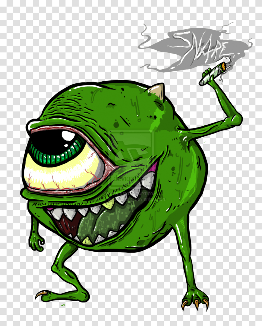 Weed Graphics Mike Wazowski, Animal, Reptile, Amphibian, Wildlife Transparent Png