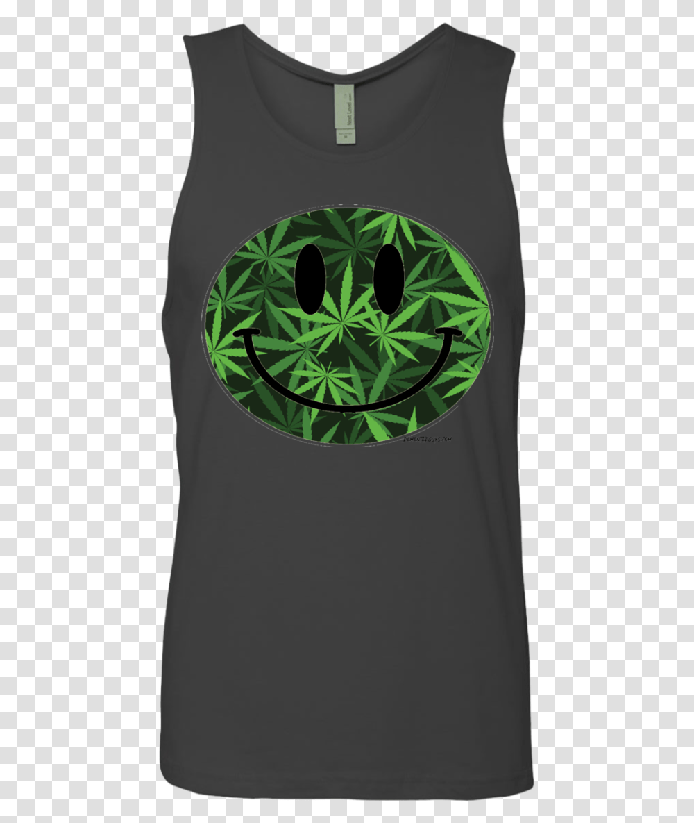 Weed Smiley Face Mens Tank Active Tank, Clothing, Apparel, Tank Top, Plant Transparent Png