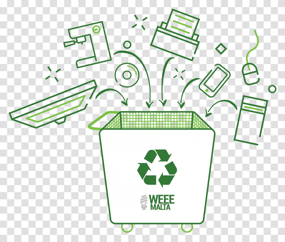 Weee Recycling, Recycling Symbol, Light, Green, Logo Transparent Png