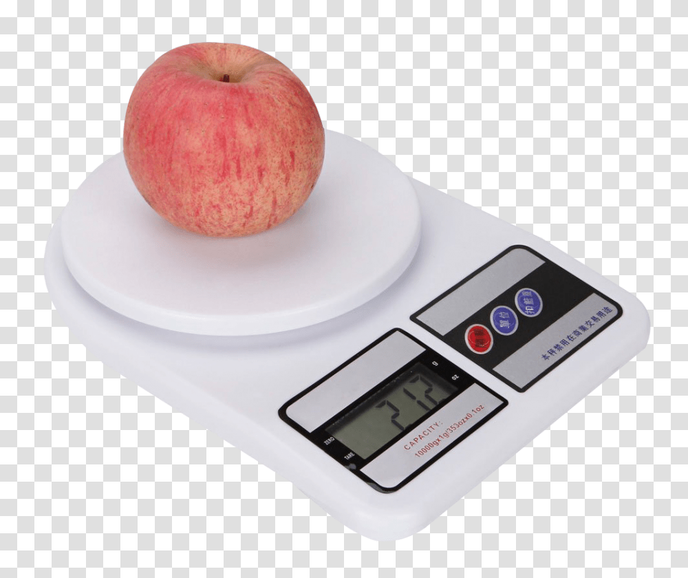 Weighing Scale With Apple Image, Electronics, Fruit, Plant, Food Transparent Png