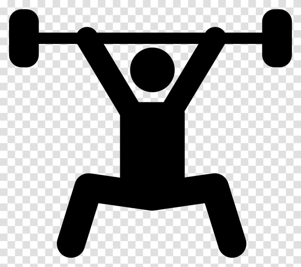 Weightlifting Silhouette Power Sport Icon Free Download, Stencil, Hammer, Tool Transparent Png