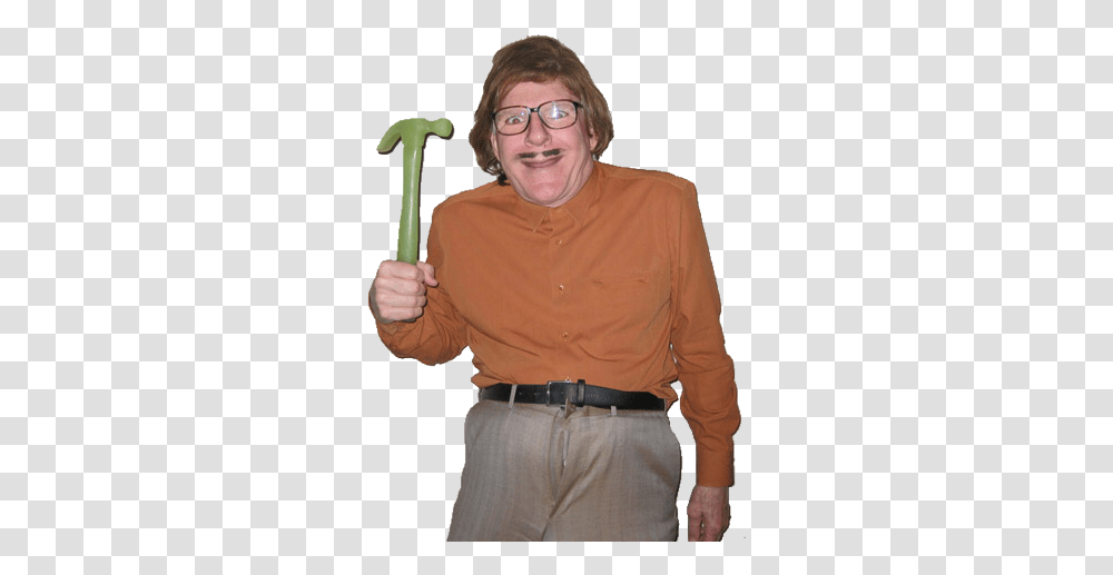 Weird Hammer Guy Man Creepy Cursedphoto Cursed Creepy Man With Mustache, Person, Belt, Plant Transparent Png