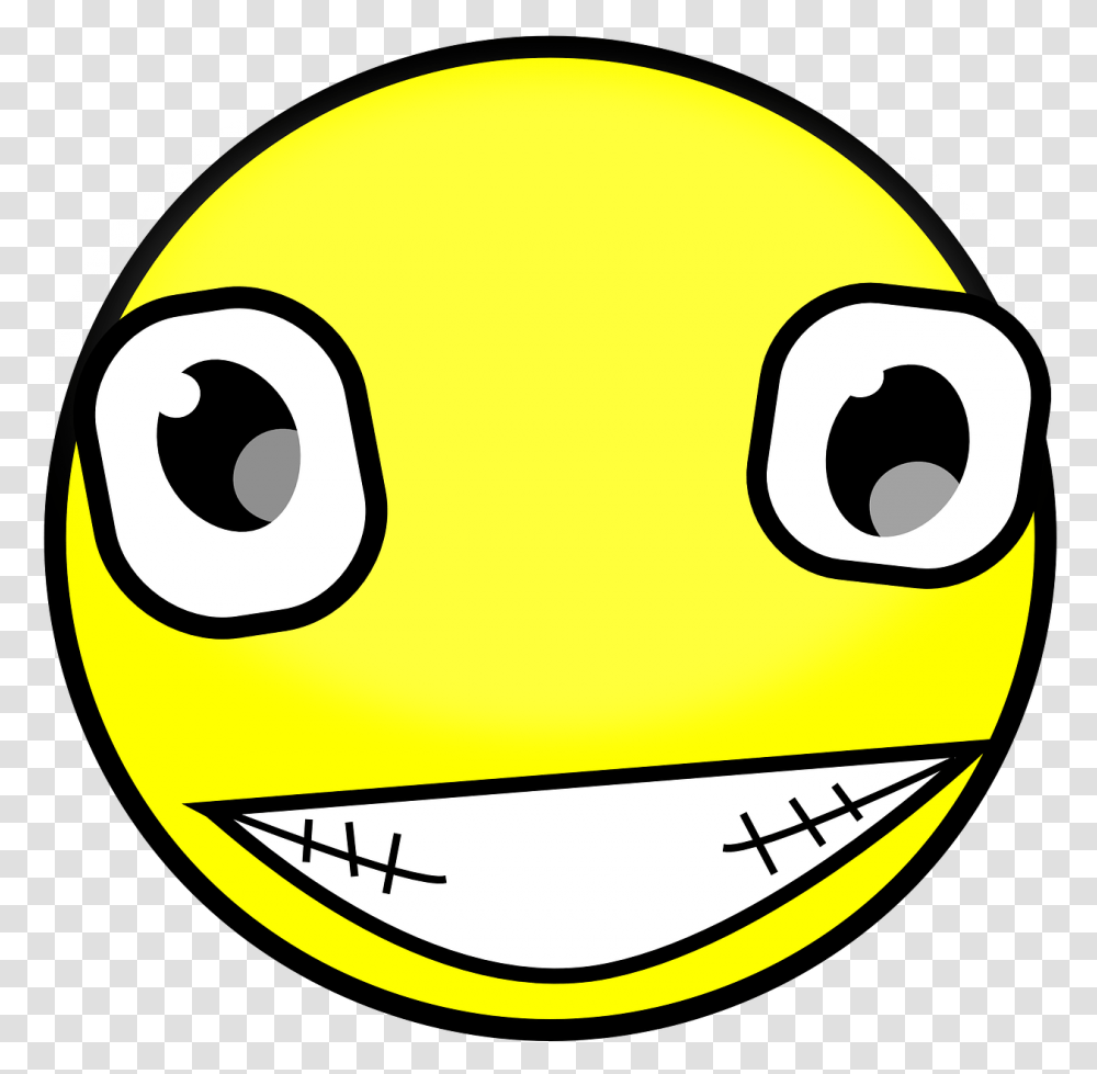 Weird Smiley Face, Label, Pac Man, Sticker Transparent Png