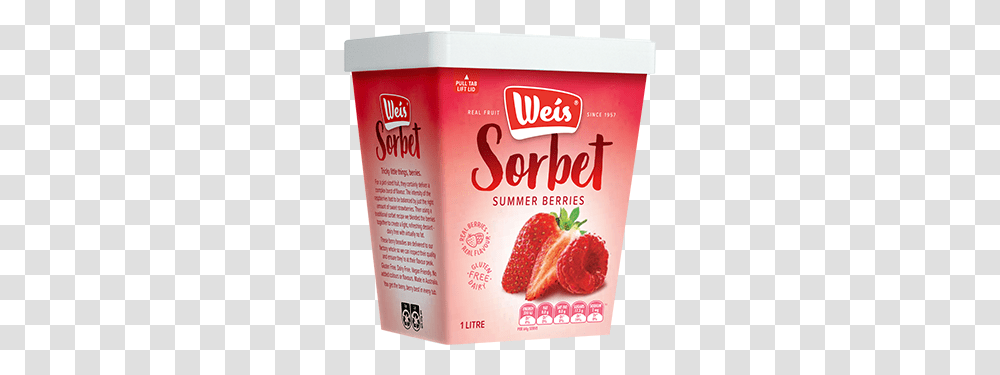 Weis Summer Berries Sorbet Convenience Food, Plant, Dessert, Yogurt, Strawberry Transparent Png