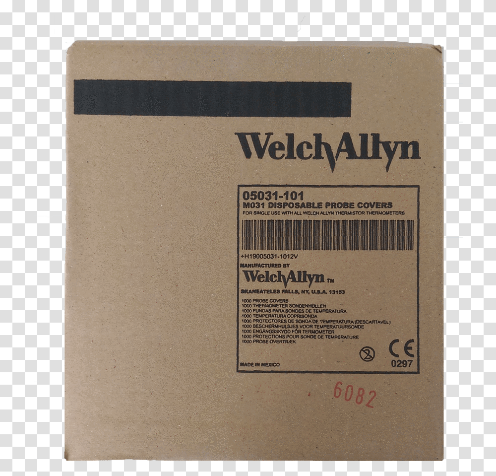 Welch Allyn Suretemp Thermometer Covers Carton 1 Welch Allyn, Box, Cardboard, Label Transparent Png
