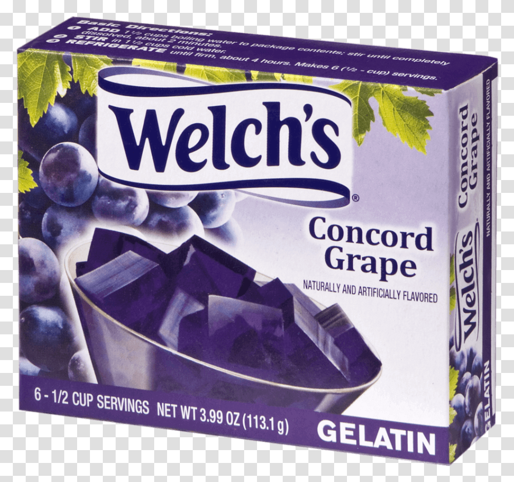 Welchs Concord Grape Gelatin Welchs Grape Gelatin, Label, Food, Paper Transparent Png