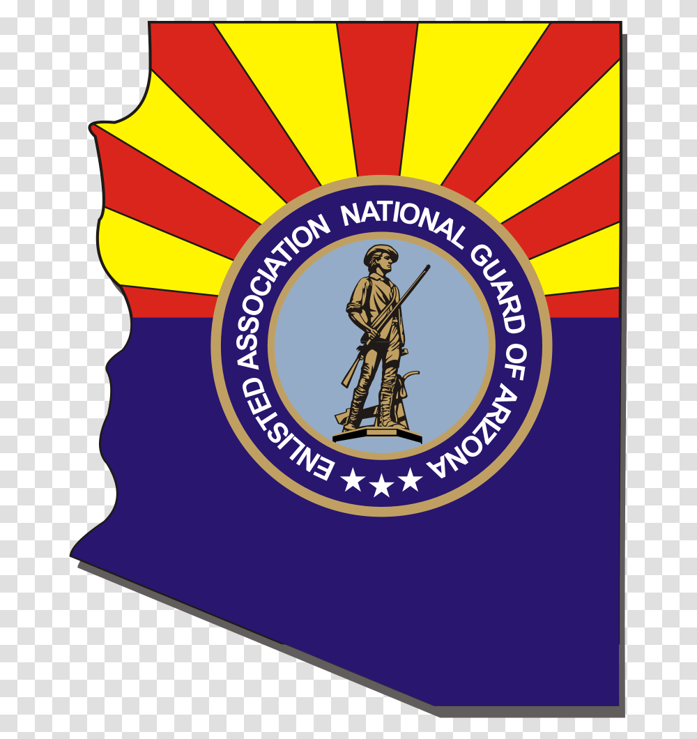 Welcome Az Enlisted Association Members Arizona National Guard Logo, Trademark, Person, Human Transparent Png