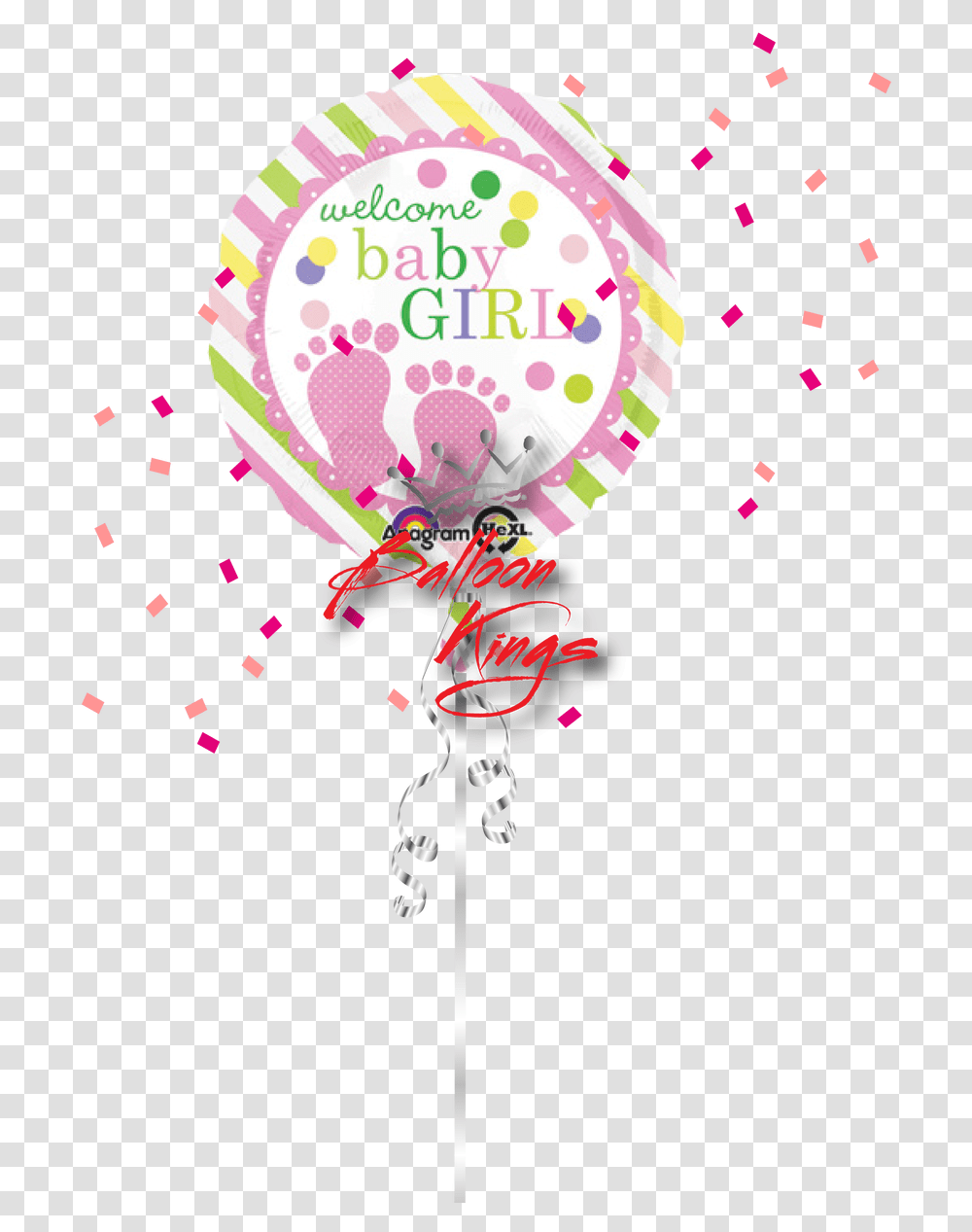 Welcome Baby Welcome Baby Girl, Balloon, Paper, Confetti Transparent Png