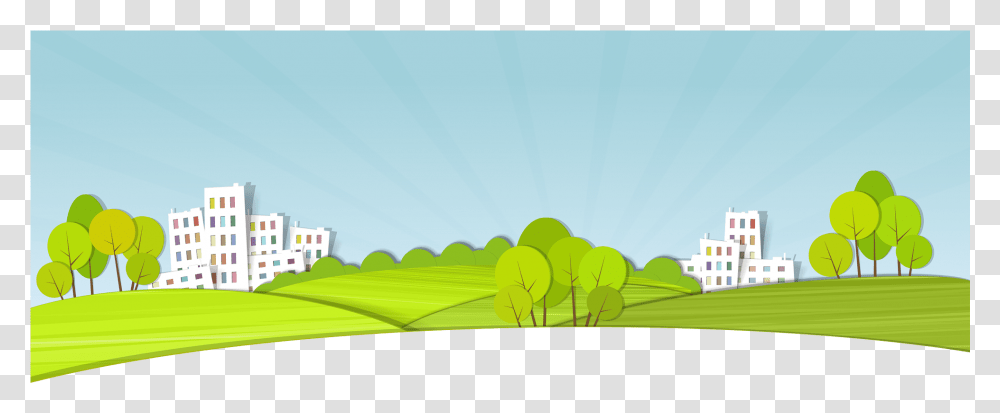 Welcome Background Design City Background Cartoon, Green, Grass, Plant, Outdoors Transparent Png