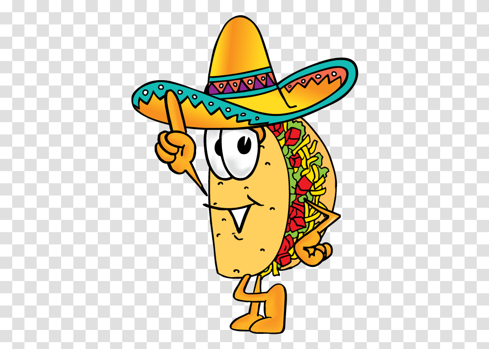 Welcome Borracho Tacos Mexican Clip Art Taco Cartoon, Apparel, Sombrero, Hat Transparent Png