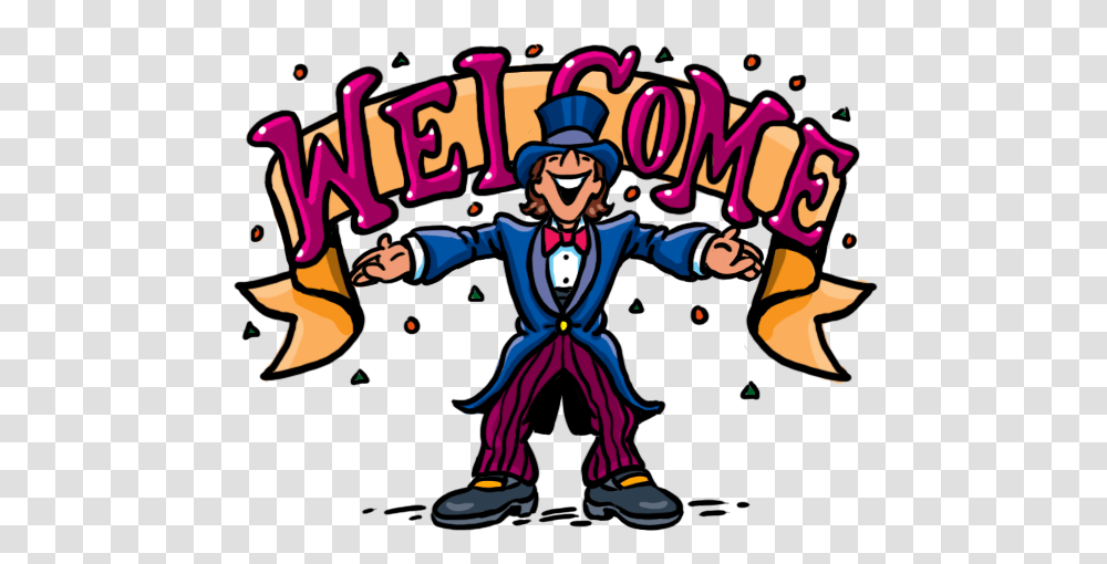 Welcome Cartoon Clipart Back Funny Clip Art Library, Person, Performer, Leisure Activities, Crowd Transparent Png